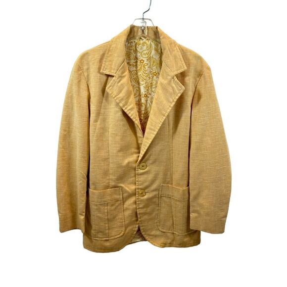 Vintage Men’s 60/70’s Yellow Campus Brand Blazer Size 40 - Picture 1 of 12